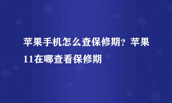 苹果手机怎么查保修期？苹果11在哪查看保修期