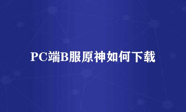 PC端B服原神如何下载