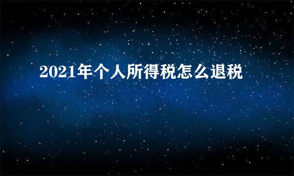 2021年个人所得税怎么退税