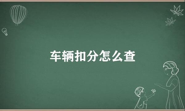 车辆扣分怎么查