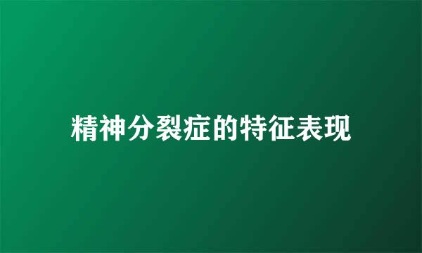 精神分裂症的特征表现