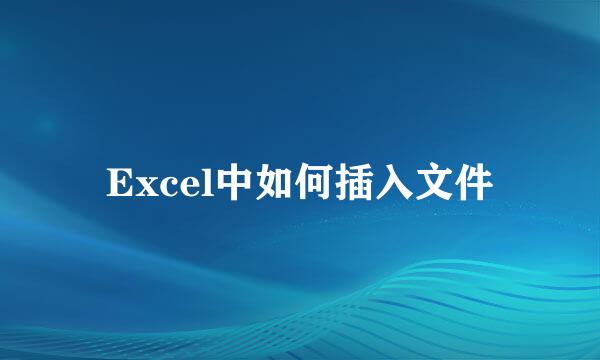Excel中如何插入文件