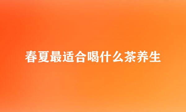 春夏最适合喝什么茶养生