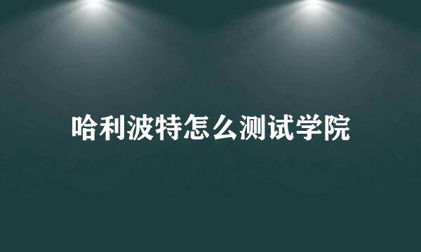 哈利波特怎么测试学院