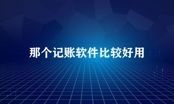 那个记账软件比较好用