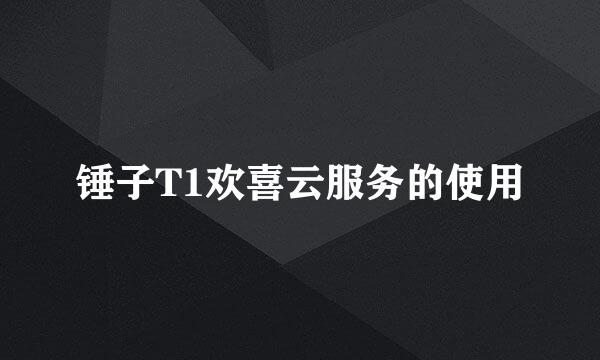锤子T1欢喜云服务的使用
