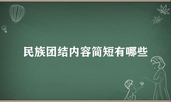 民族团结内容简短有哪些