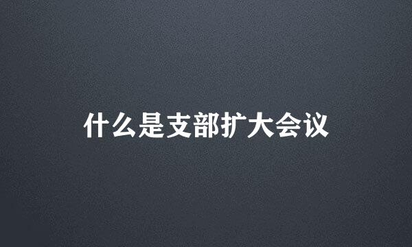 什么是支部扩大会议