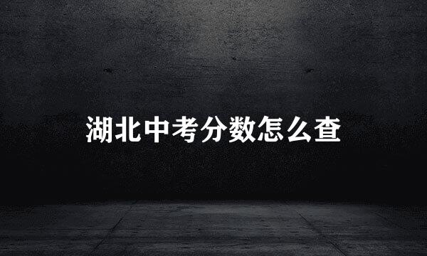 湖北中考分数怎么查