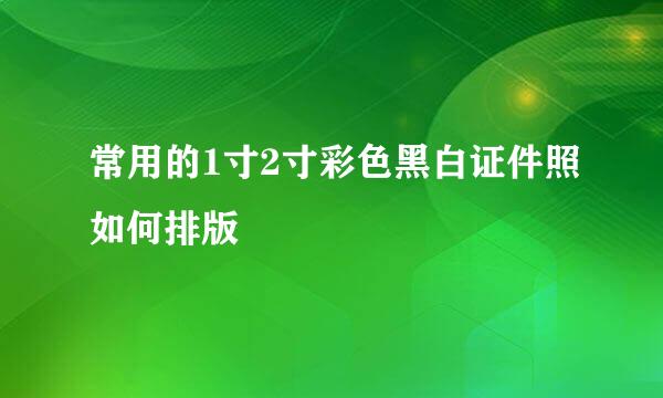 常用的1寸2寸彩色黑白证件照如何排版