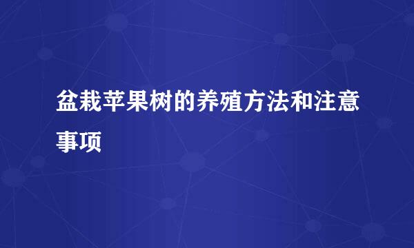 盆栽苹果树的养殖方法和注意事项