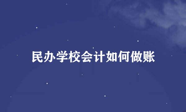 民办学校会计如何做账