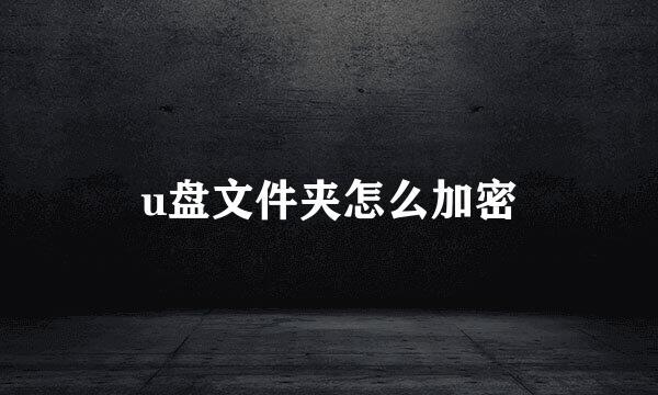 u盘文件夹怎么加密