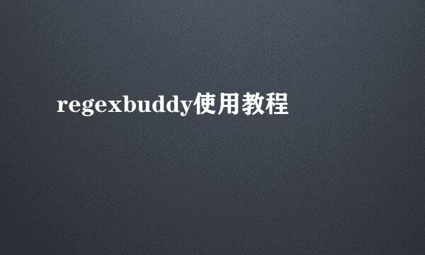 regexbuddy使用教程