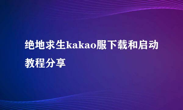 绝地求生kakao服下载和启动教程分享