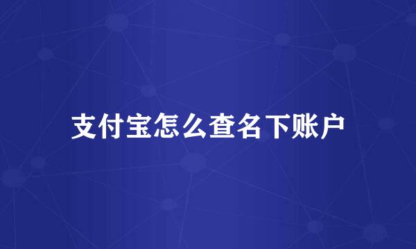支付宝怎么查名下账户