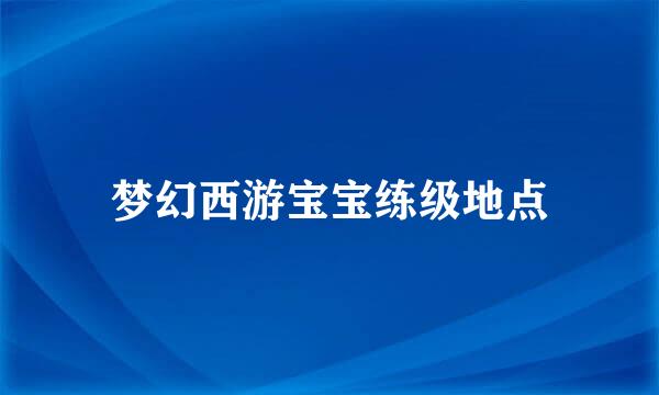 梦幻西游宝宝练级地点