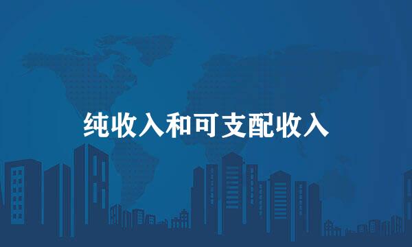 纯收入和可支配收入