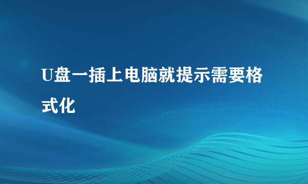 U盘一插上电脑就提示需要格式化