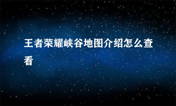 王者荣耀峡谷地图介绍怎么查看