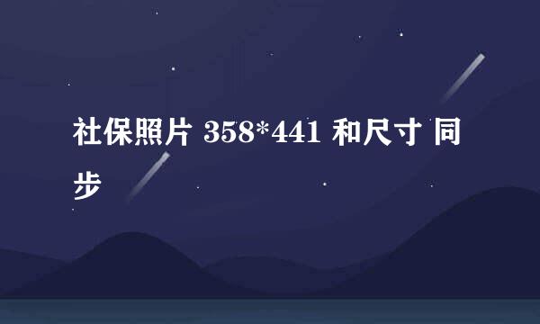 社保照片 358*441 和尺寸 同步