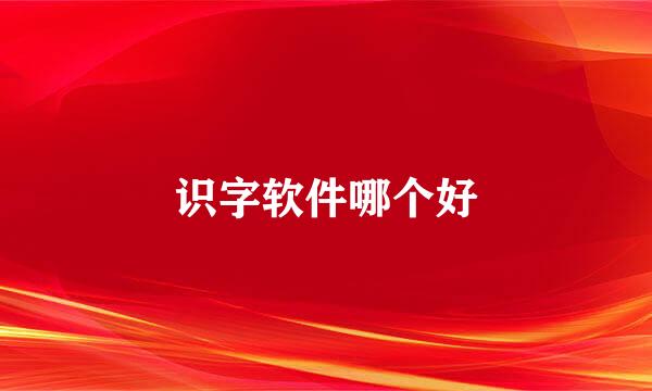 识字软件哪个好