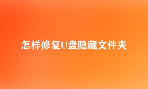 怎样修复U盘隐藏文件夹