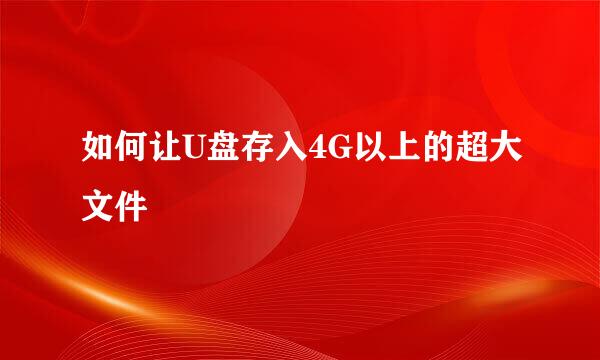 如何让U盘存入4G以上的超大文件