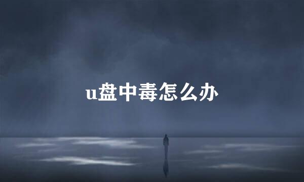 u盘中毒怎么办