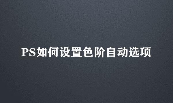 PS如何设置色阶自动选项