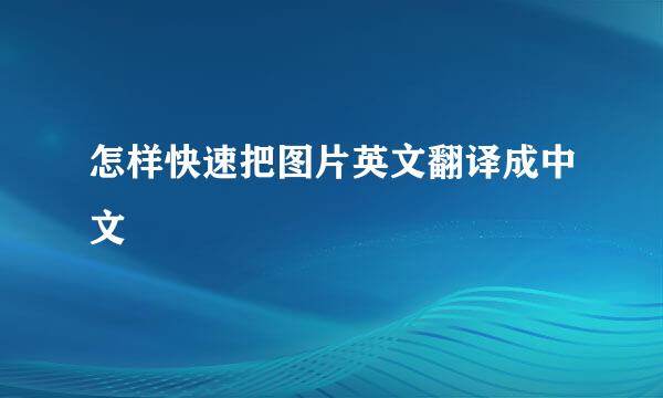 怎样快速把图片英文翻译成中文