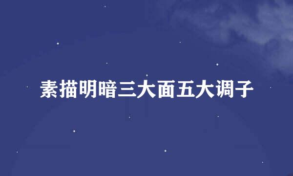 素描明暗三大面五大调子