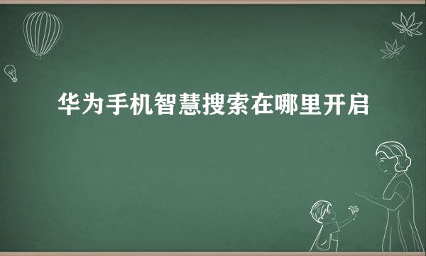 华为手机智慧搜索在哪里开启