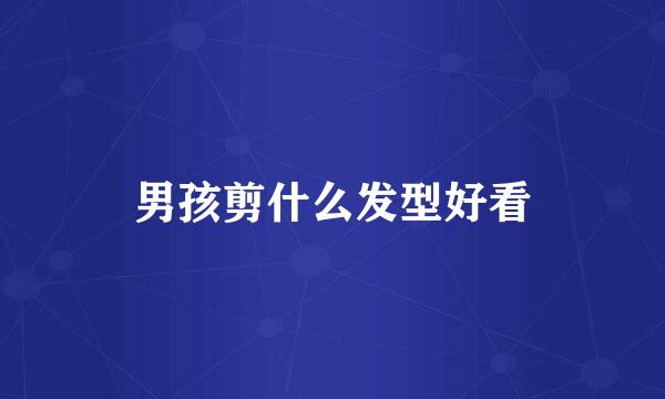 男孩剪什么发型好看