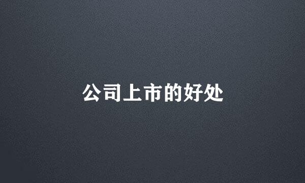 公司上市的好处