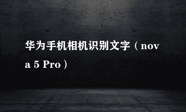 华为手机相机识别文字（nova 5 Pro）