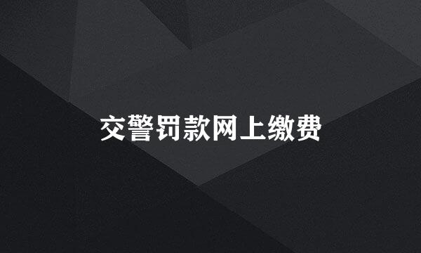 交警罚款网上缴费