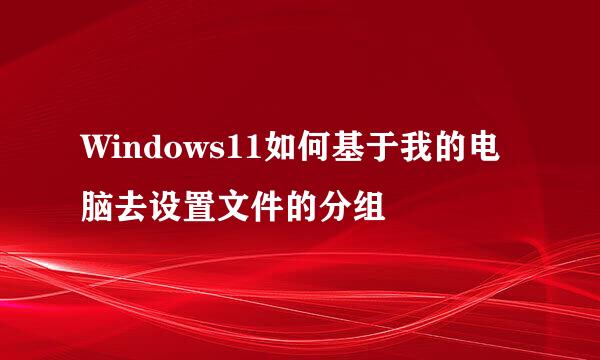 Windows11如何基于我的电脑去设置文件的分组