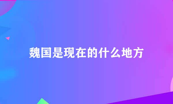 魏国是现在的什么地方