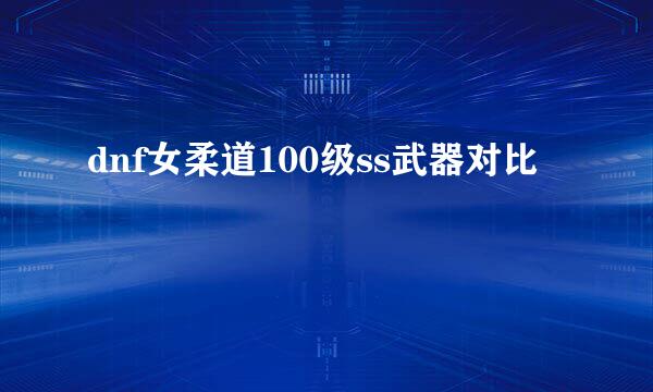 dnf女柔道100级ss武器对比