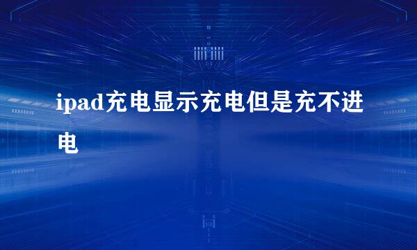 ipad充电显示充电但是充不进电