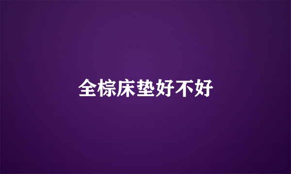 全棕床垫好不好