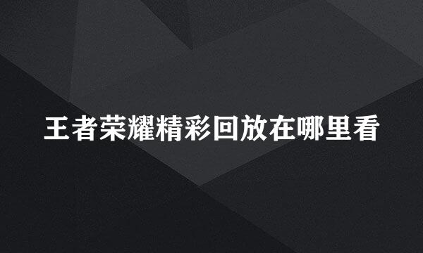 王者荣耀精彩回放在哪里看