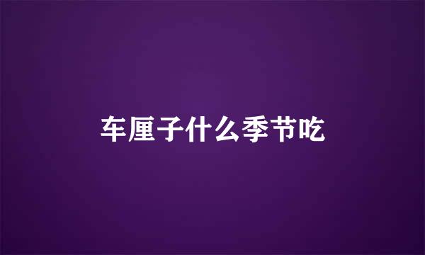 车厘子什么季节吃