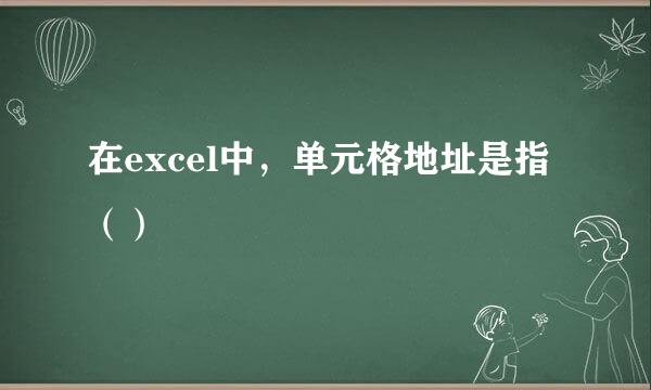 在excel中，单元格地址是指（）