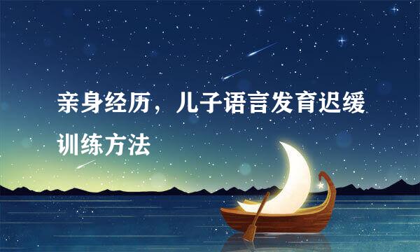 亲身经历，儿子语言发育迟缓训练方法