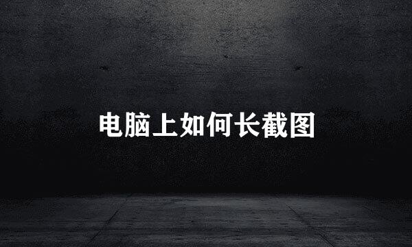 电脑上如何长截图