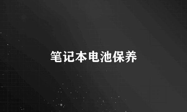 笔记本电池保养