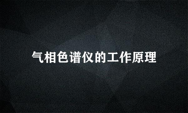 气相色谱仪的工作原理