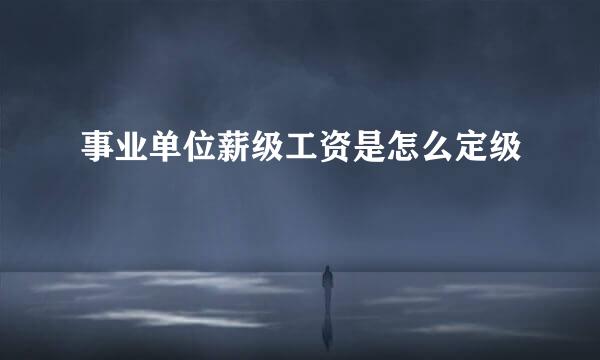 事业单位薪级工资是怎么定级